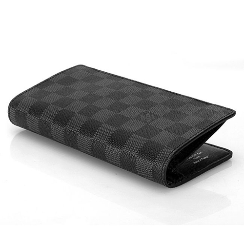 Louis Vuitton Outlet Wallet Damier Graphite Canvas Brazza N62665 Black