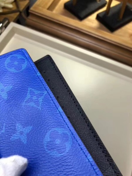 Louis Vuitton Outlet Split Monogram Canvas Wallet M63026 blue